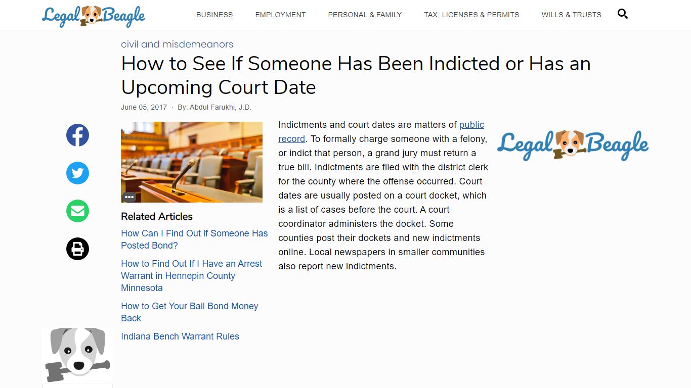 How to See If Someone Has Been Indicted or Has an Upcoming Court Date